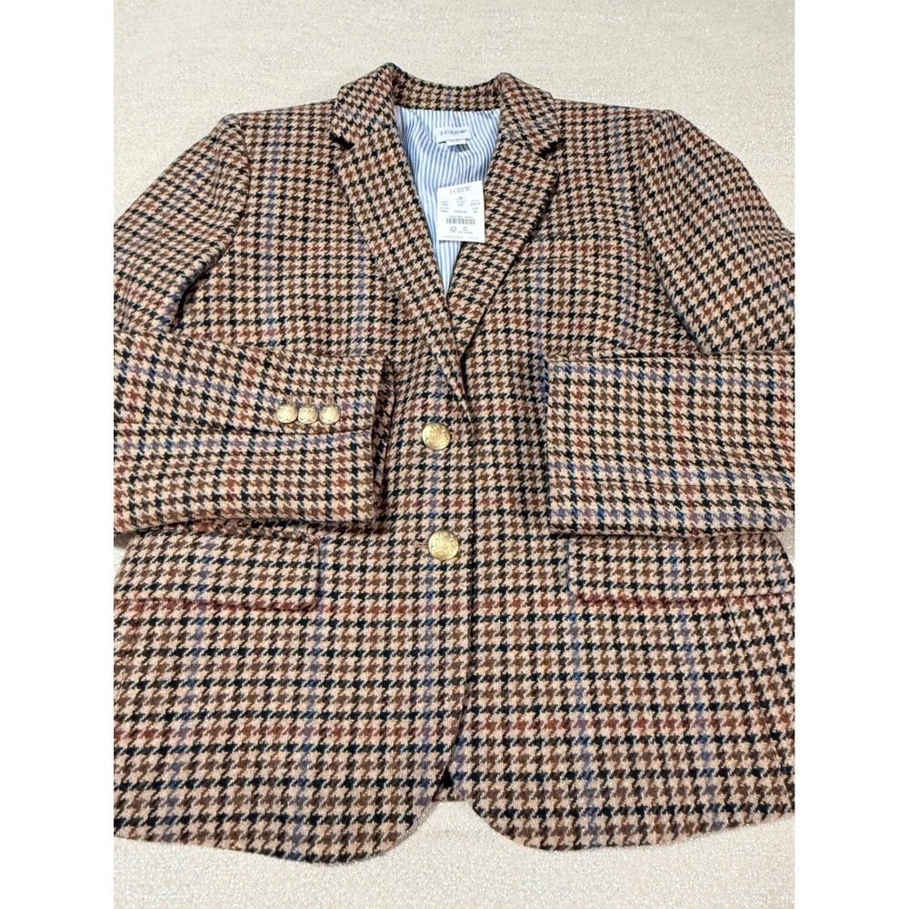 NWT J. Crew Sz 6P Houndstooth Schoolboy Blazer $278